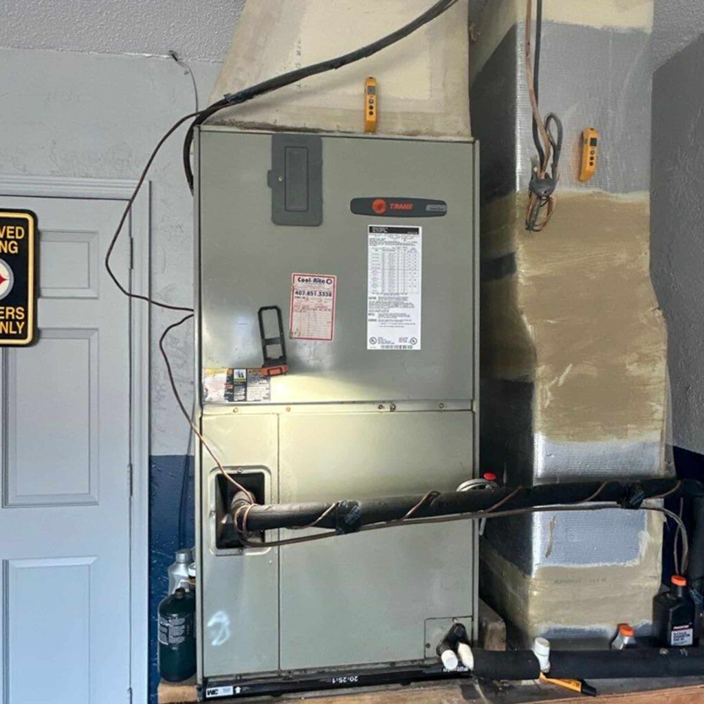Air handler in a utility closet